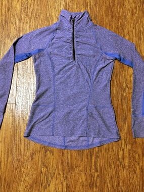 Champion 1/4 Zip Women's Purple Pullover Athletic Long Sleeve Top Size XS